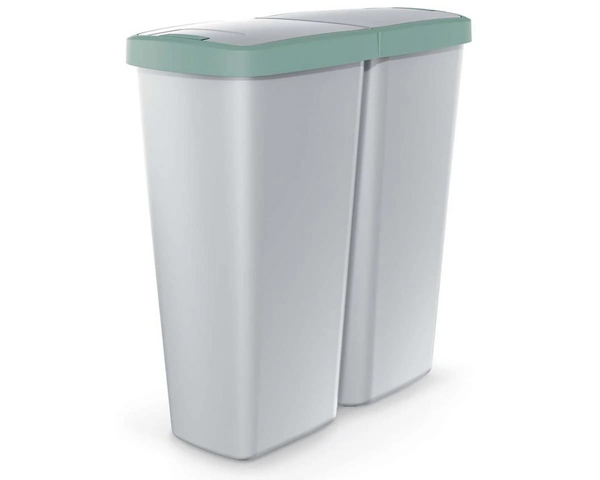 MONZANA Duo Mülleimer 50L Schwarz/Grau Mülltrenner - Bild 5