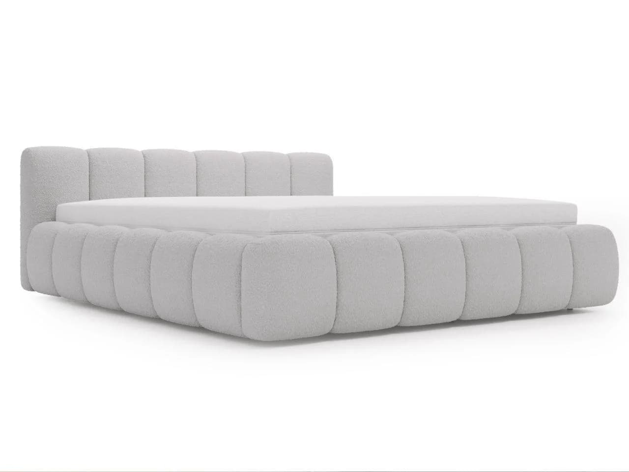 Cloud Low Polsterbett 180x200 Grau Bouclé