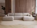 GrainGold Ecksofa Savana U Beige mit Schlaffunktion und Bettkasten Bild 2