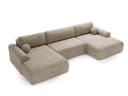 GrainGold Ecksofa Savana U Beige mit Schlaffunktion und Bettkasten Bild 3