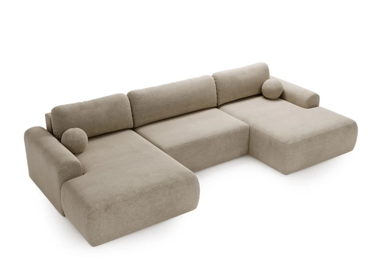 GrainGold Ecksofa Savana U Beige mit Schlaffunktion und Bettkasten - Bild 3