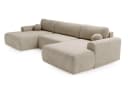 GrainGold Ecksofa Savana U Beige mit Schlaffunktion und Bettkasten Bild 4