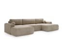 GrainGold Ecksofa Savana U Beige mit Schlaffunktion und Bettkasten Bild 5