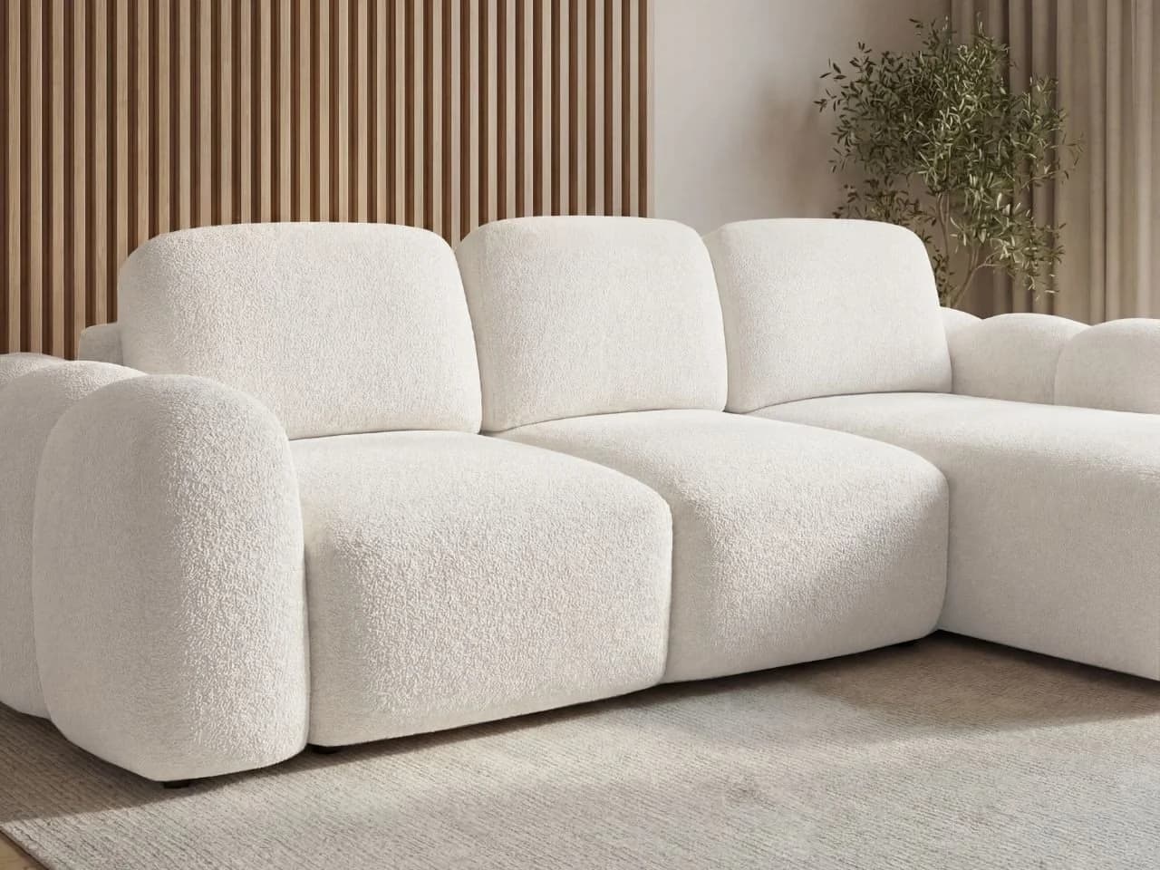GrainGold Ecksofa Avelin L-Form Beige mit Schlaffunktion und Bettkasten - Bild 4