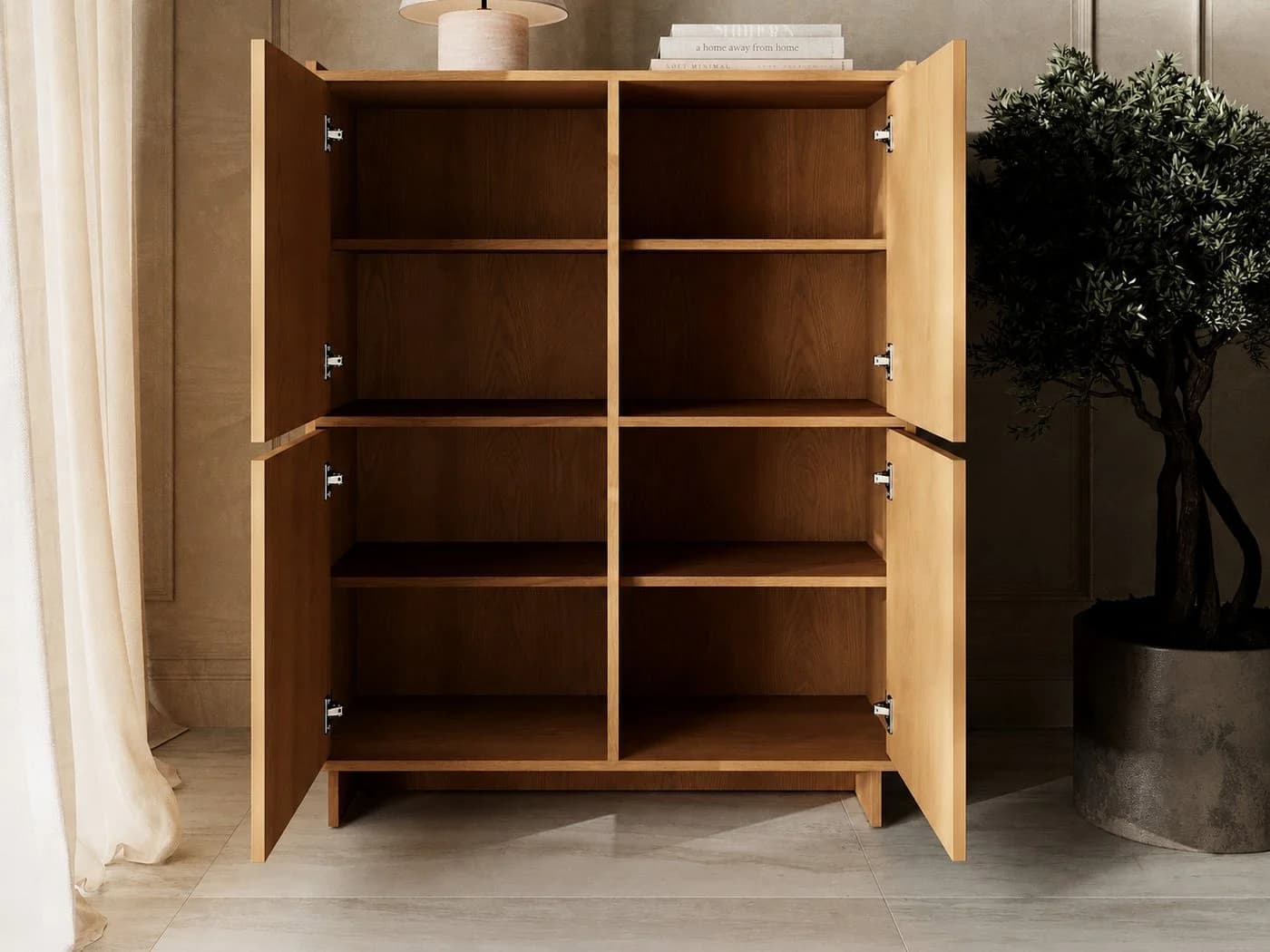 GrainGold Kommode Azumi Karamell-Eiche Push-to-Open