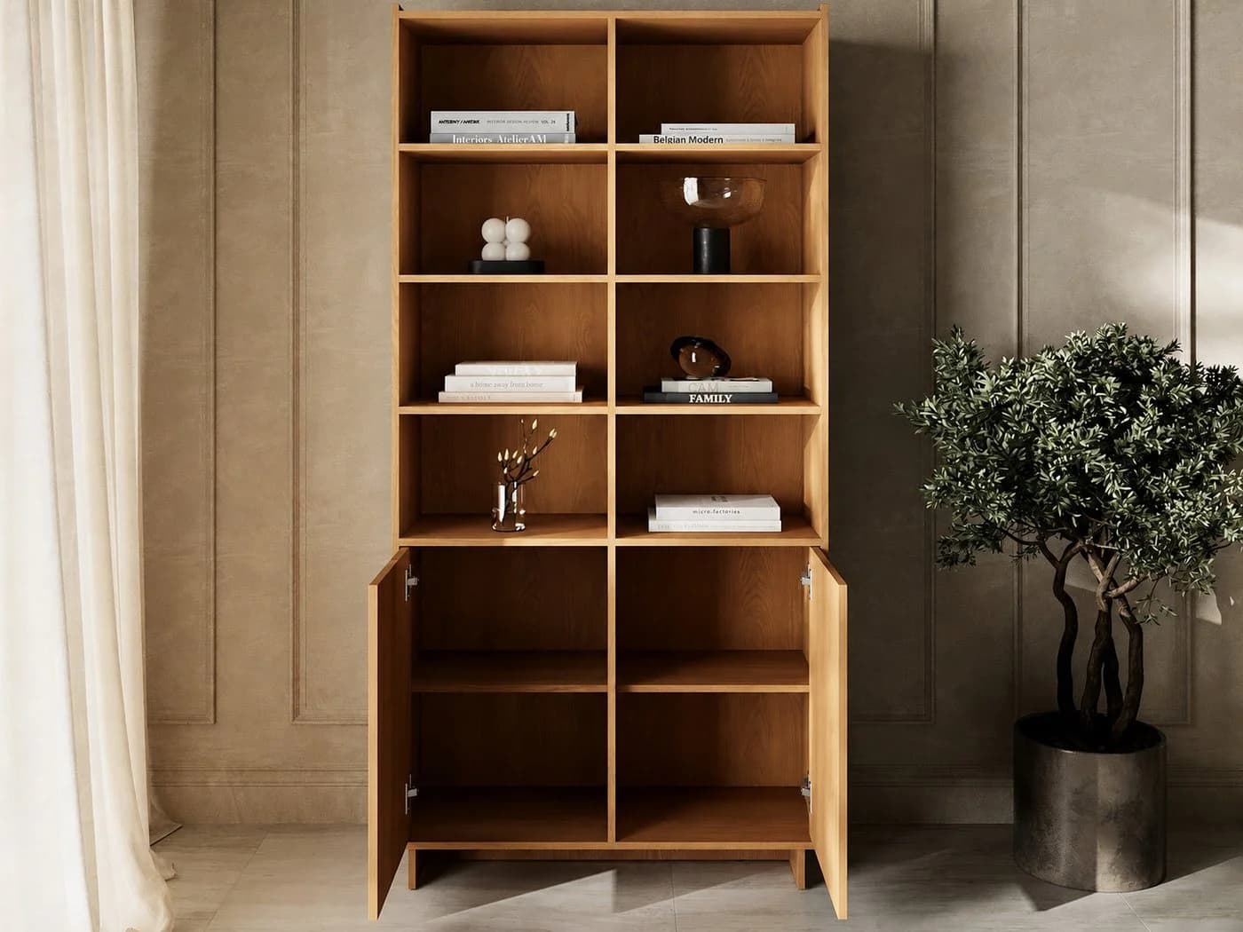 GrainGold Standregal Azumi Karamell-Eiche mit Push-to-Open
