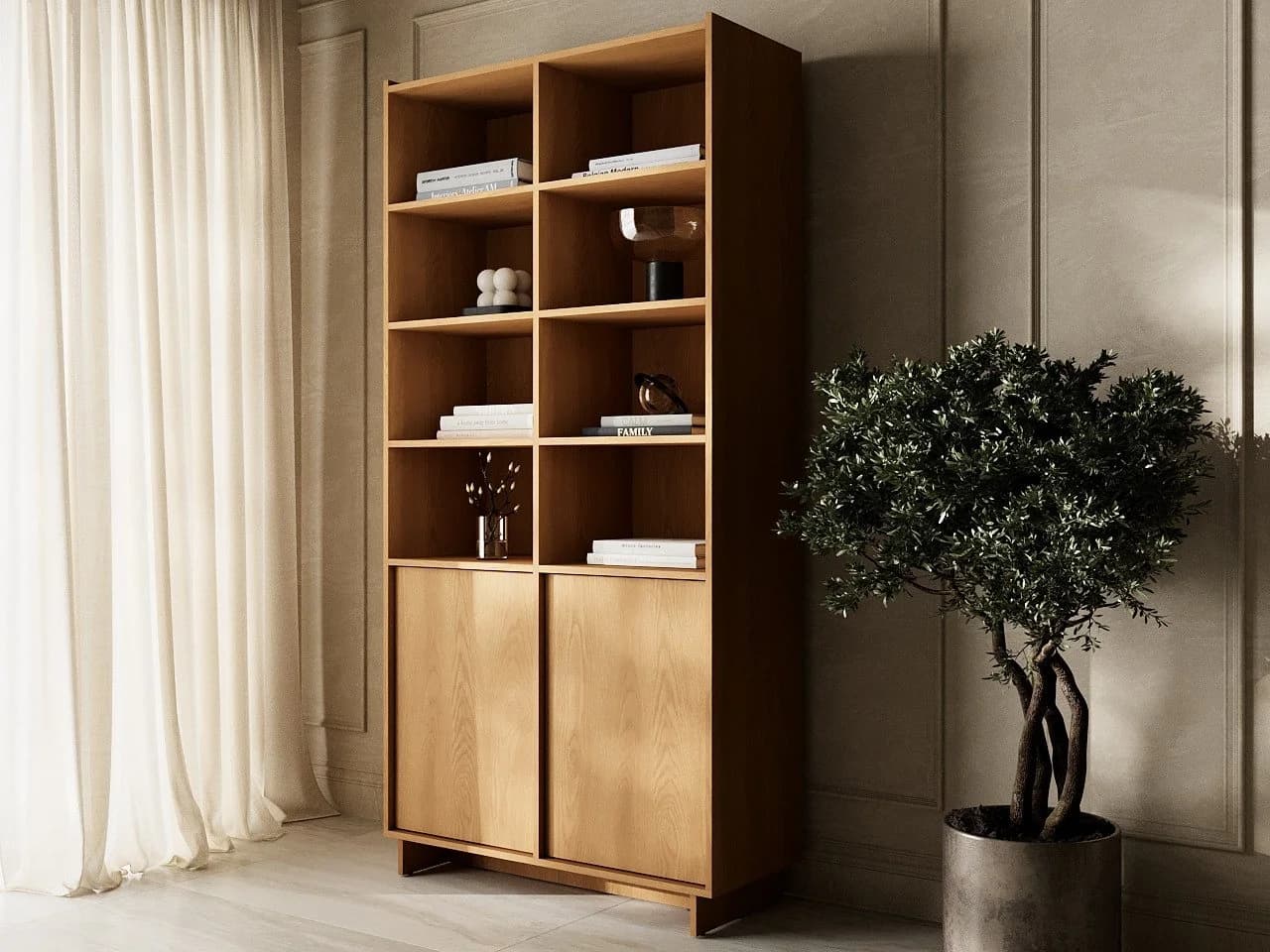 GrainGold Standregal Azumi Karamell-Eiche mit Push-to-Open - Bild 3