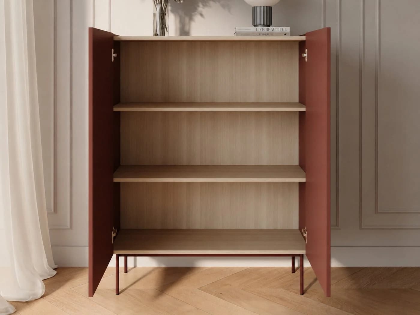 GrainGold Kommode Drevo Rot Laminierte Platte Modern Stil