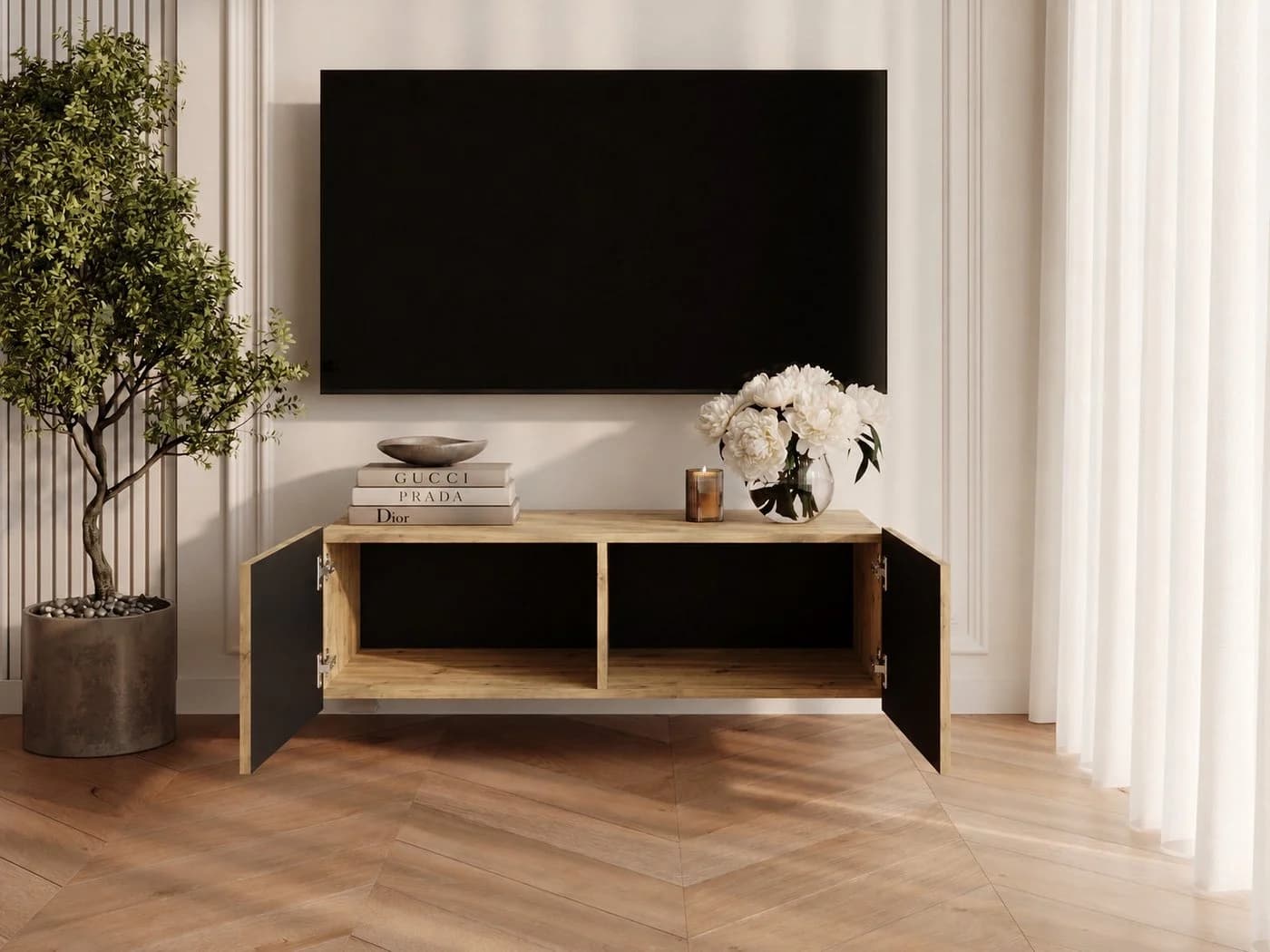 GrainGold TV-Schrank Kioto Soft-Close Artisan-Eiche - Bild 3