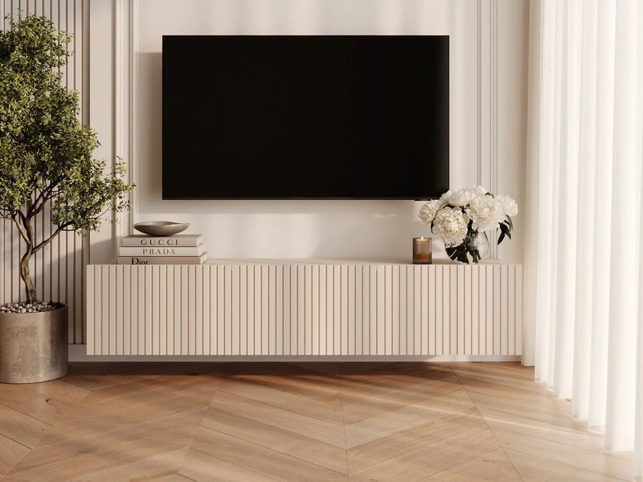 GrainGold TV-Schrank Kioto Modern Beige Soft-Close - Bild 2