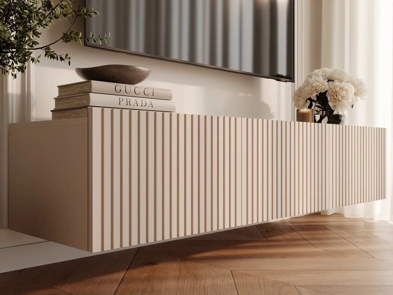 GrainGold TV-Schrank Kioto Modern Beige Soft-Close - Bild 4