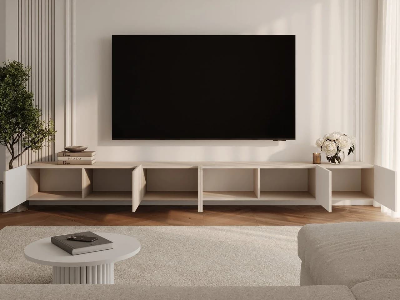 GrainGold TV-Schrank Kioto Beige Modernes Set mit Soft-Closing - Bild 3
