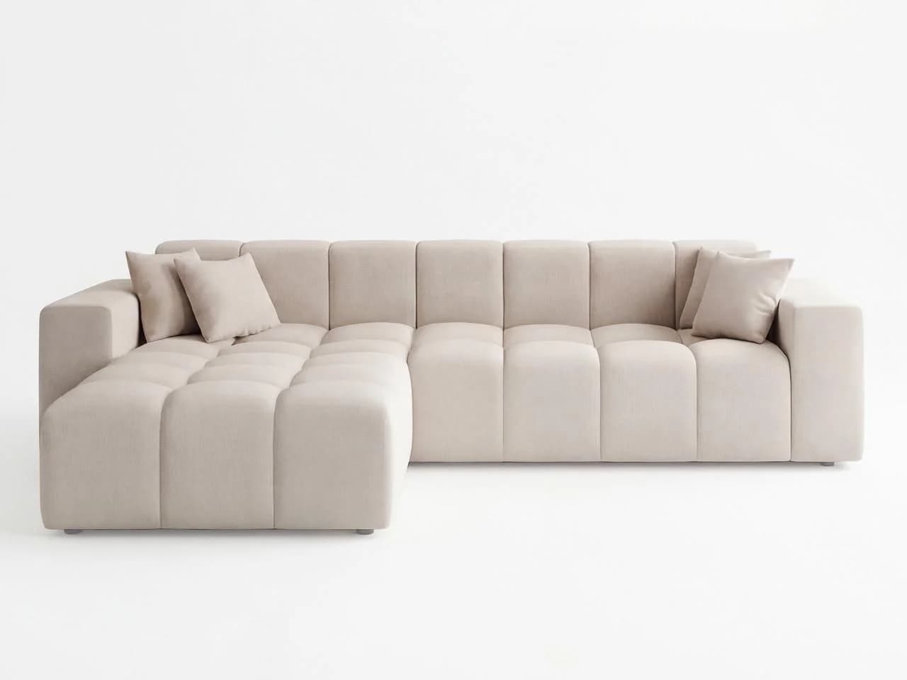 ECKSOFA Loopo Beige Links - Modernes Ecksofa in Textil