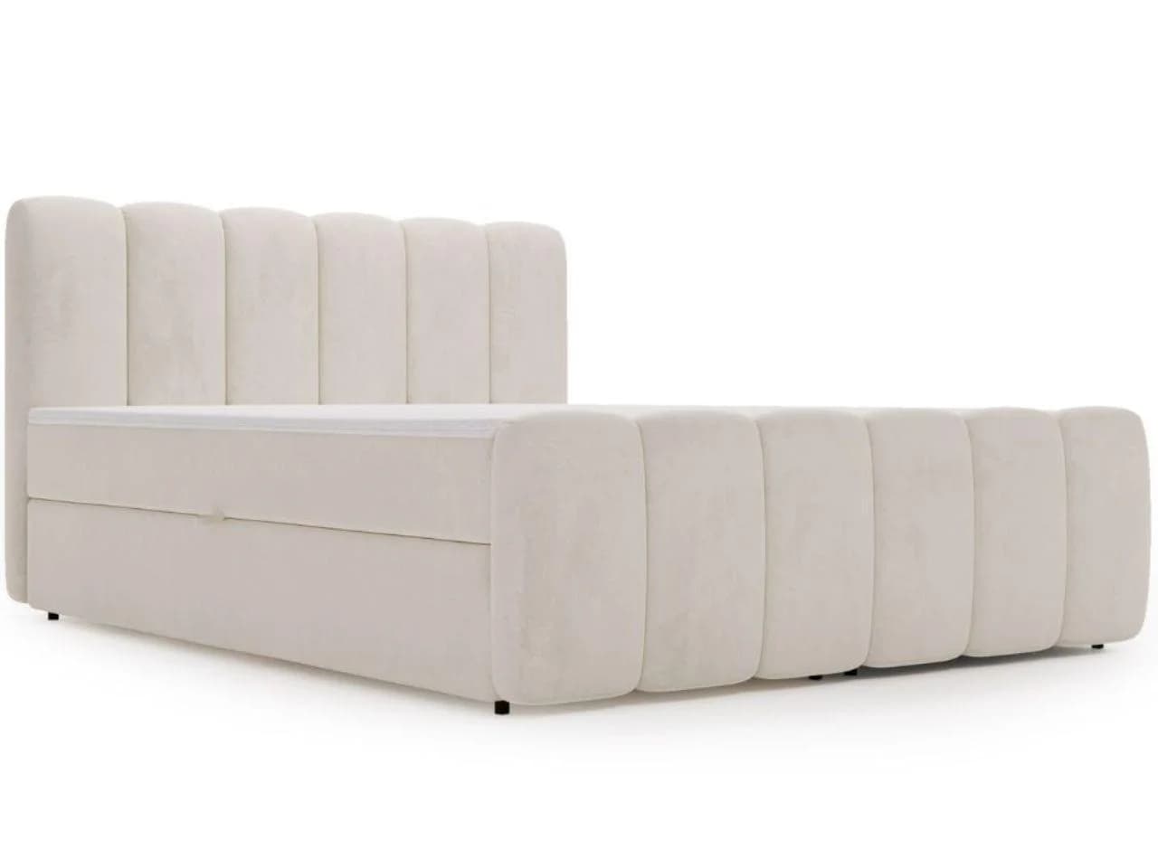 GrainGold Boxspringbett Cloud Modernes Bett mit Kopfteil Beige