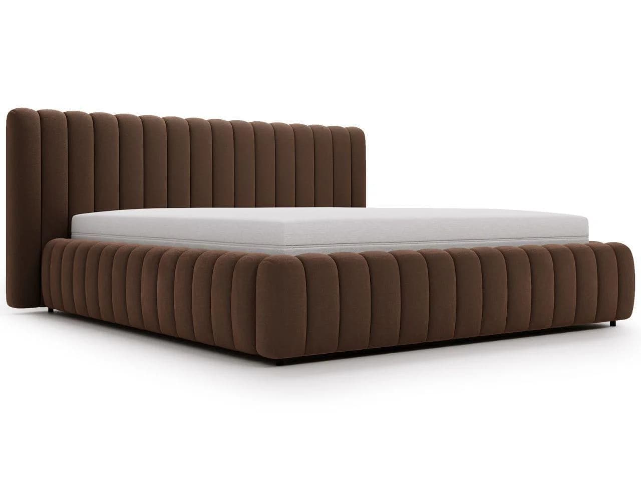 GrainGold Polsterbett Bliss Modernes Bett mit Kopfteil 180x200 cm Braun
