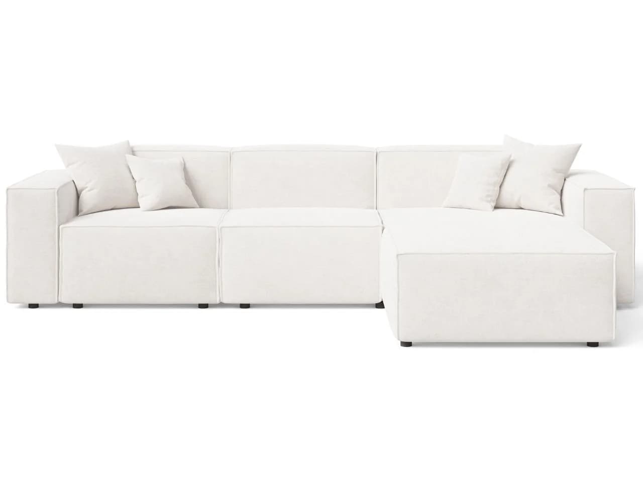 GrainGold Ecksofa L-Form Arizona L Beige Wellenfederkern HR-Schaum