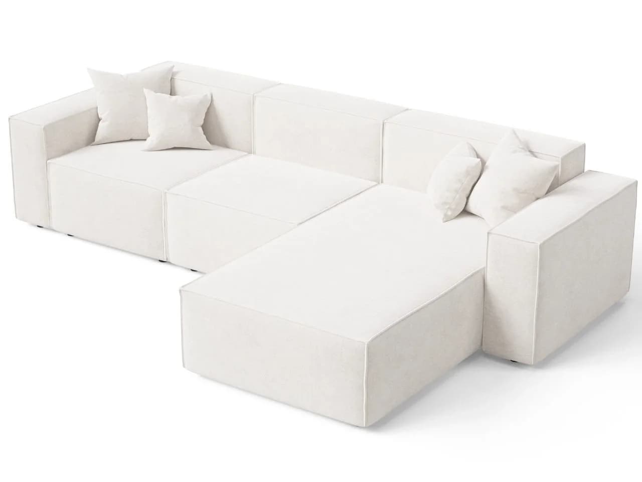 GrainGold Ecksofa L-Form Arizona L Beige Wellenfederkern HR-Schaum - Bild 5