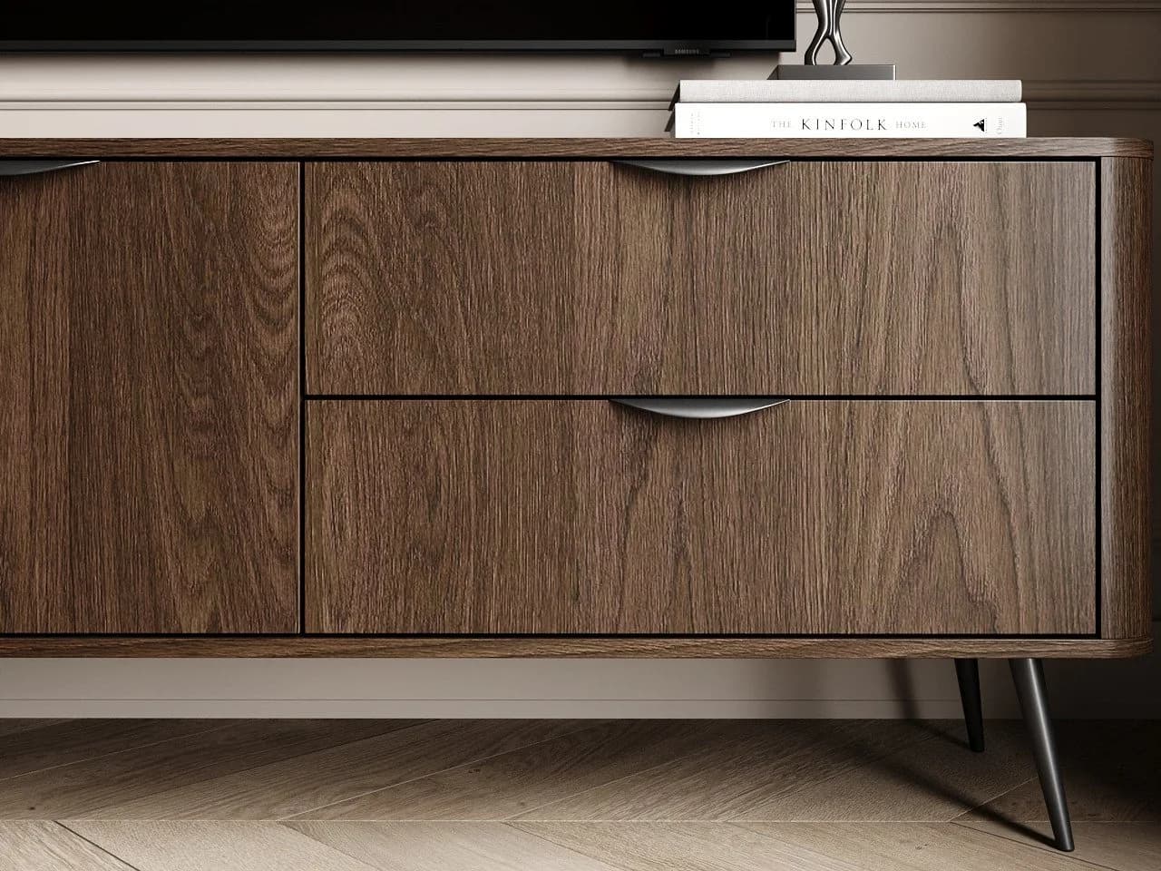GrainGold TV-Schrank Magico 195 cm Eiche Dunin Schwarz Modern - Bild 4