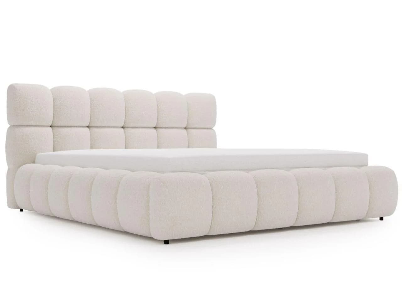 Polsterbett Modo Beige Bouclé Stoff