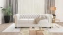 S-Style Möbel Chesterfield-Sofa Jeff 3-Sitzer Weiß Vegan Leder Bild 1