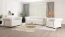 S-Style Möbel Chesterfield-Sofa Jeff 3-Sitzer Weiß Vegan Leder Bild 3