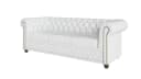 S-Style Möbel Chesterfield-Sofa Jeff 3-Sitzer Weiß Vegan Leder Bild 4