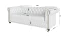 S-Style Möbel Chesterfield-Sofa Jeff 3-Sitzer Weiß Vegan Leder Bild 5