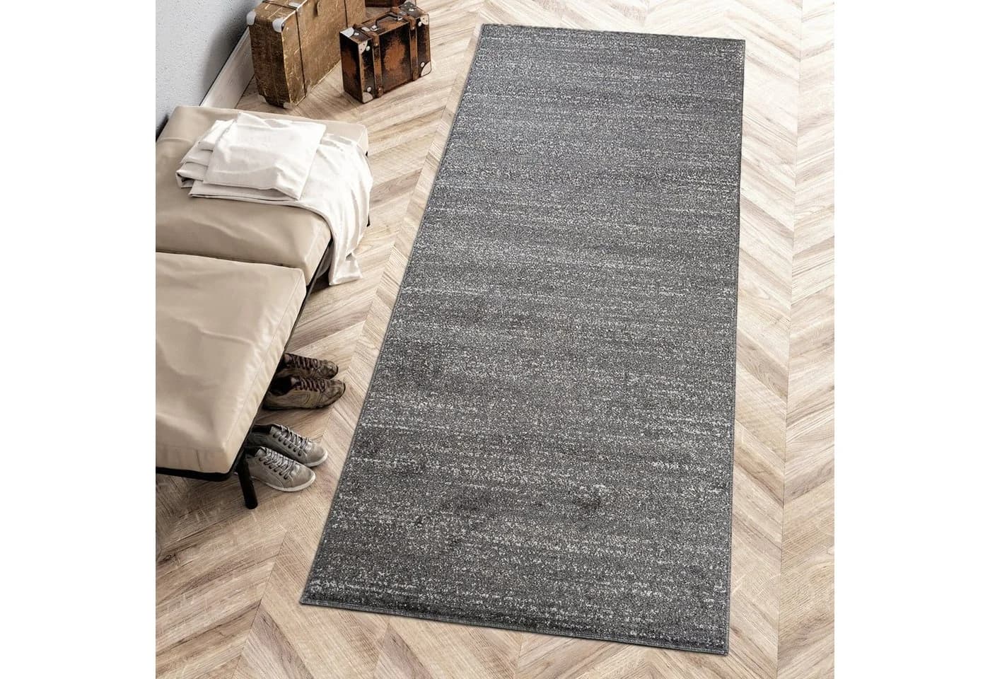 Mazovia Läufer Anthrazit 80 x 100 cm Kurzflor