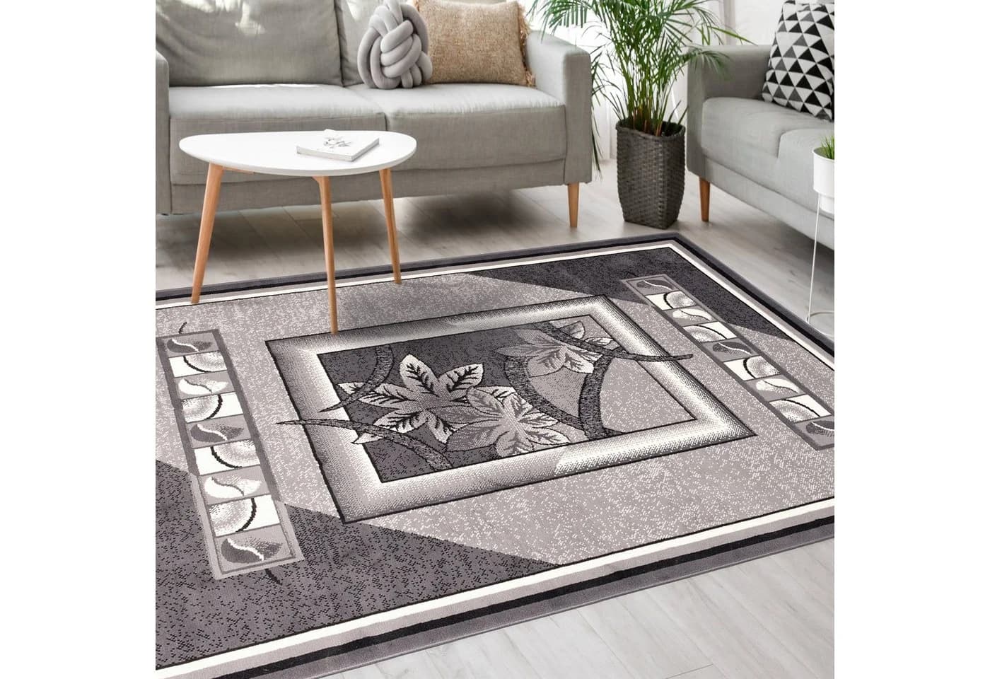Mazovia Designteppich Grau Geometrisch Kurzflor - Bild 2
