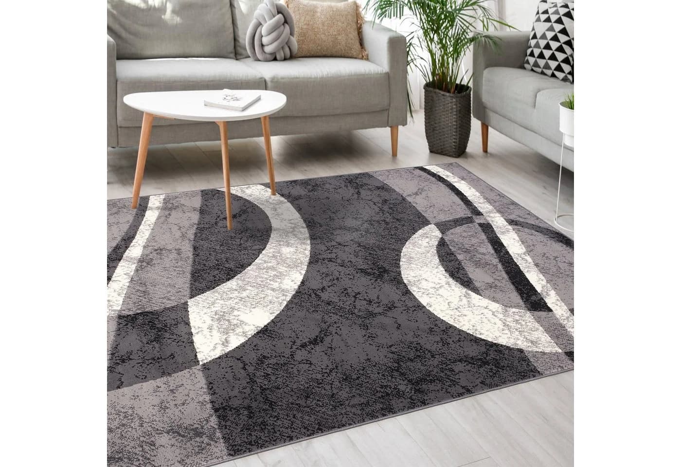 Mazovia Designteppich Modern Grau Kurzflor Geometrisch - Bild 2