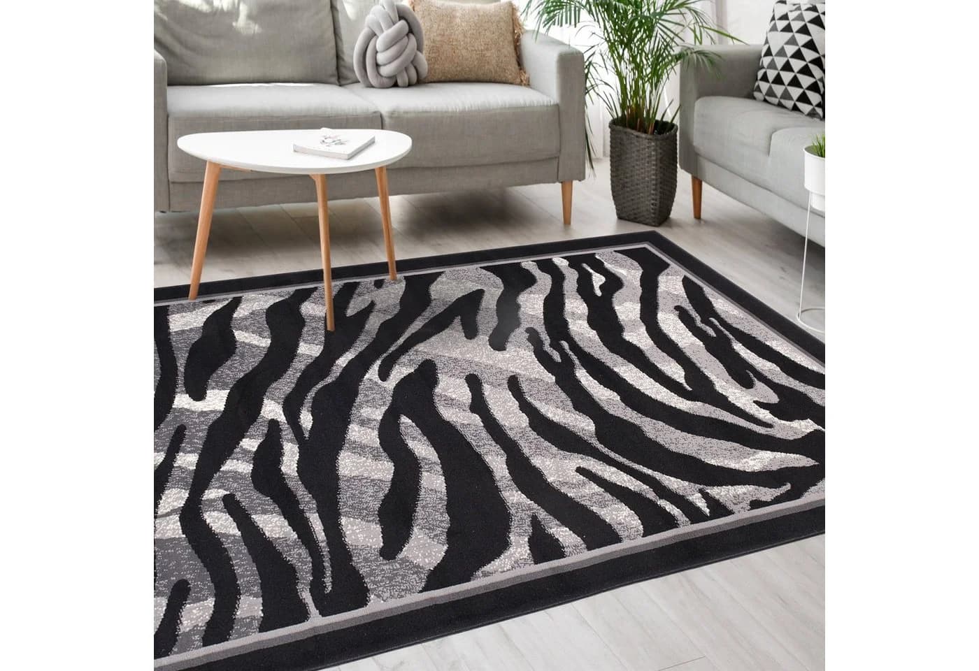 Mazovia Designteppich Grau Schwarz Geometrisch Modern - Bild 2