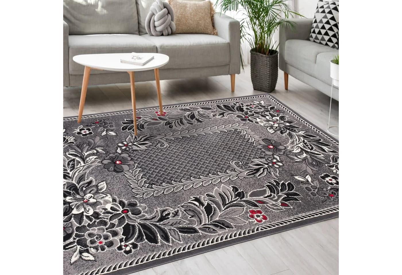 Mazovia Designteppich Grau Modern Kurzflor - Bild 2