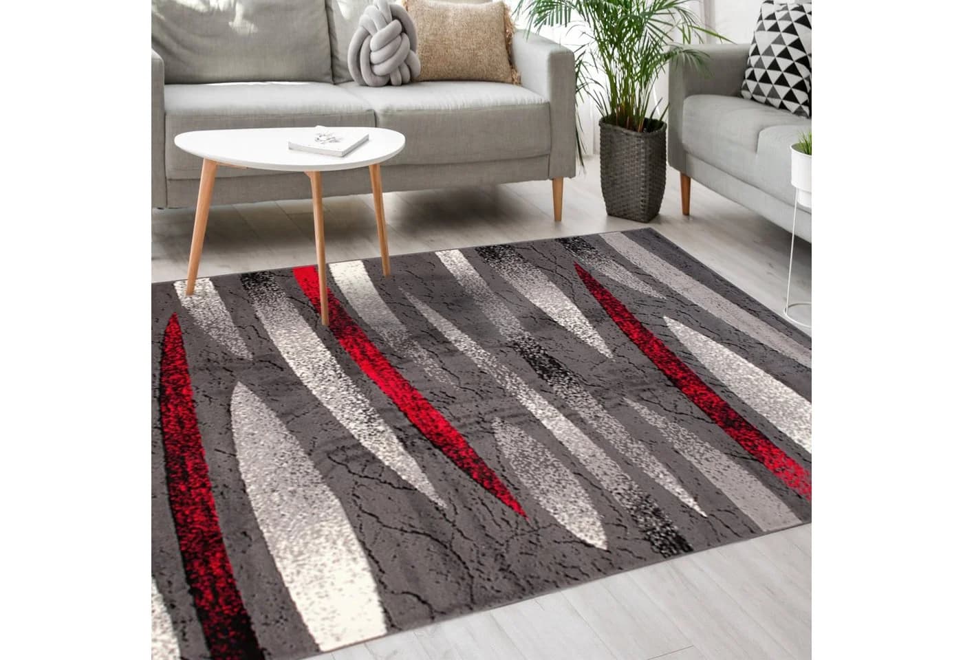 Mazovia Designteppich Grau Geometrisch Kurzflor