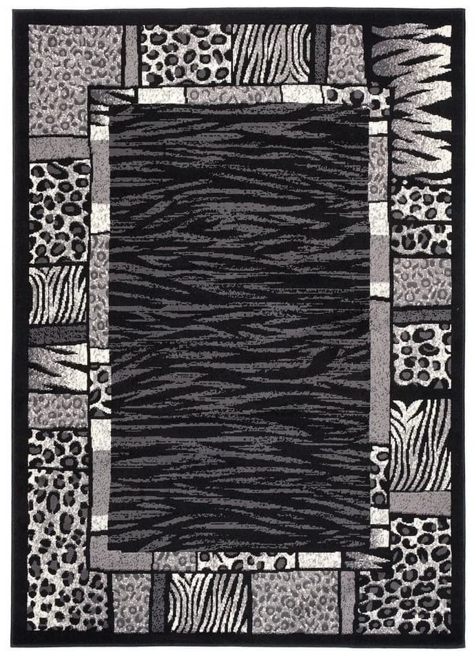Mazovia Designteppich Grau Schwarz Geometrisch Kurzflor