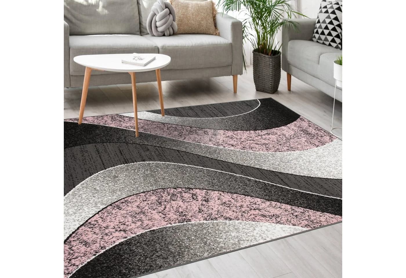 Mazovia Designteppich Modern Grau Kurzflor Pflegeleicht - Bild 2