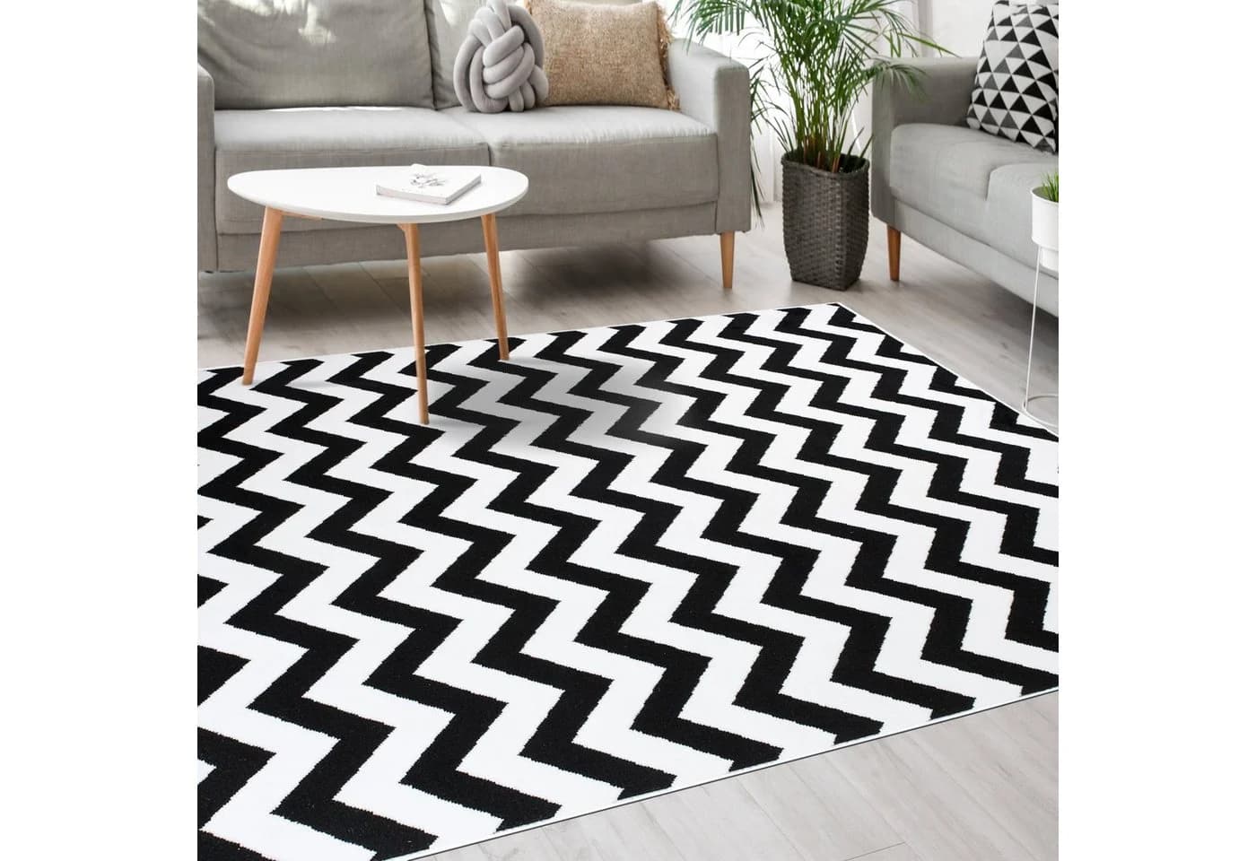 Mazovia Designteppich Grau Modern Geometrisch Pflegeleicht - Bild 2