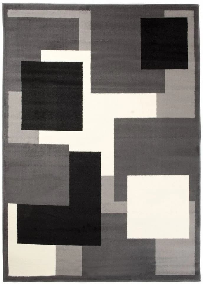 Mazovia Designteppich Modern Grau Kurzflor