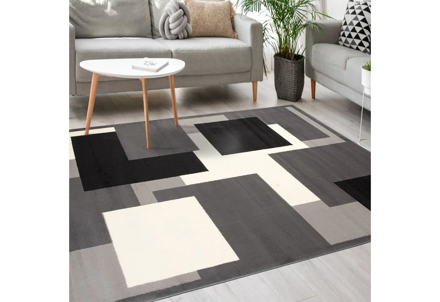 Mazovia Designteppich Modern Grau Kurzflor - Bild 2