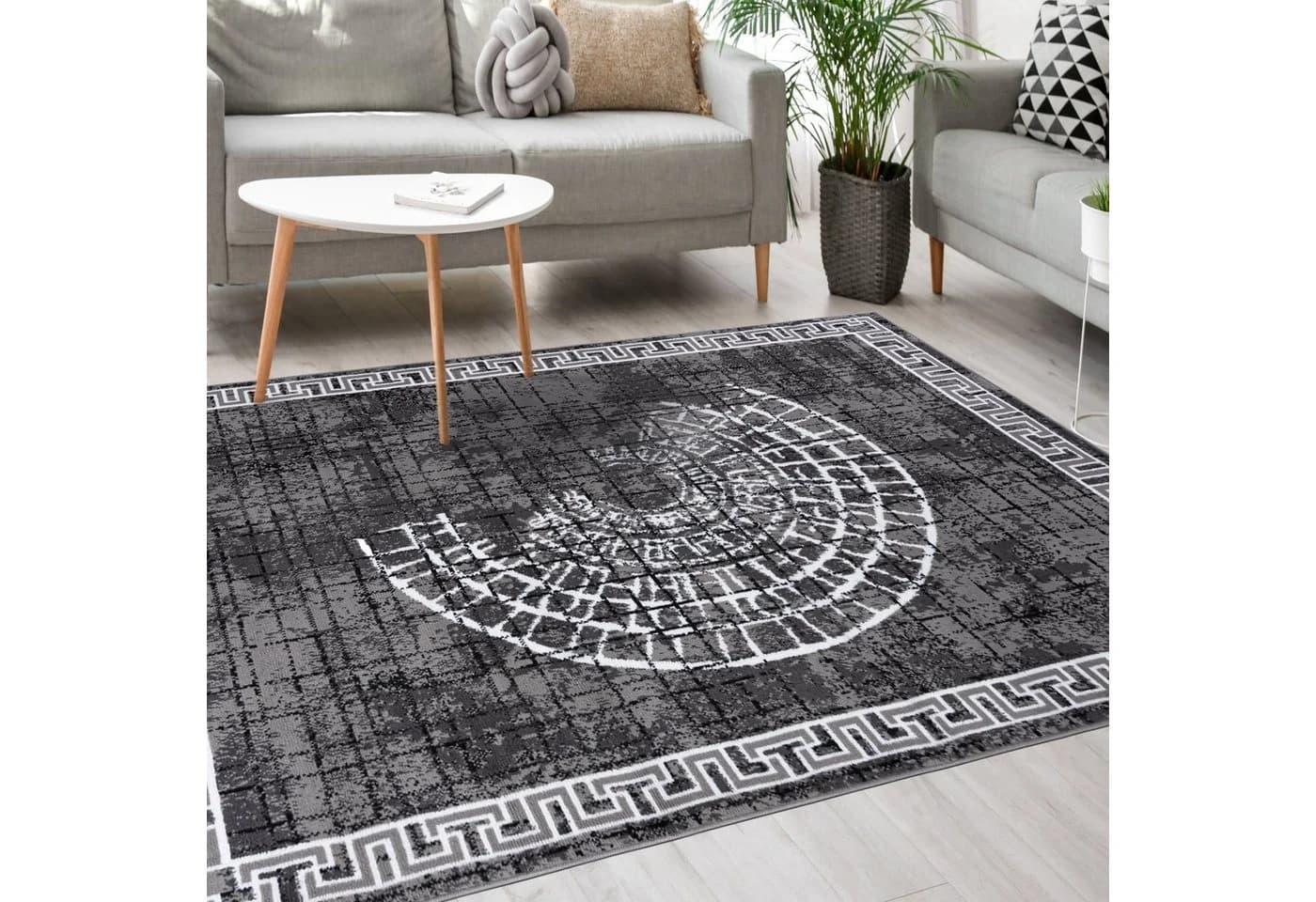 Mazovia Designteppich Modern Grau Kurzflor Pflegeleicht - Bild 2