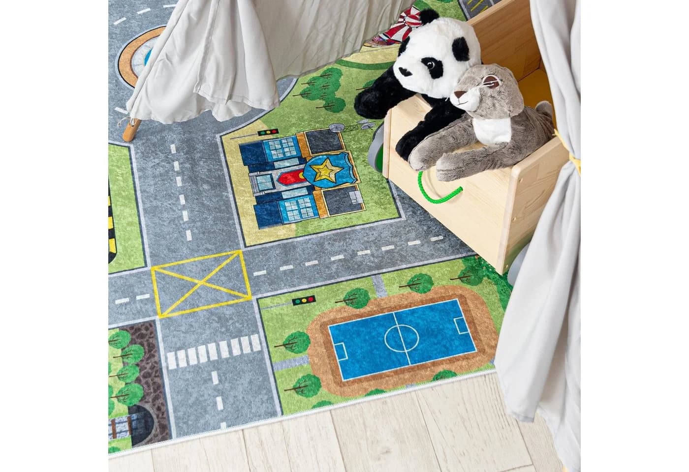 Mazovia Kinderteppich Bunt Grün Straße Stadt - Bild 3