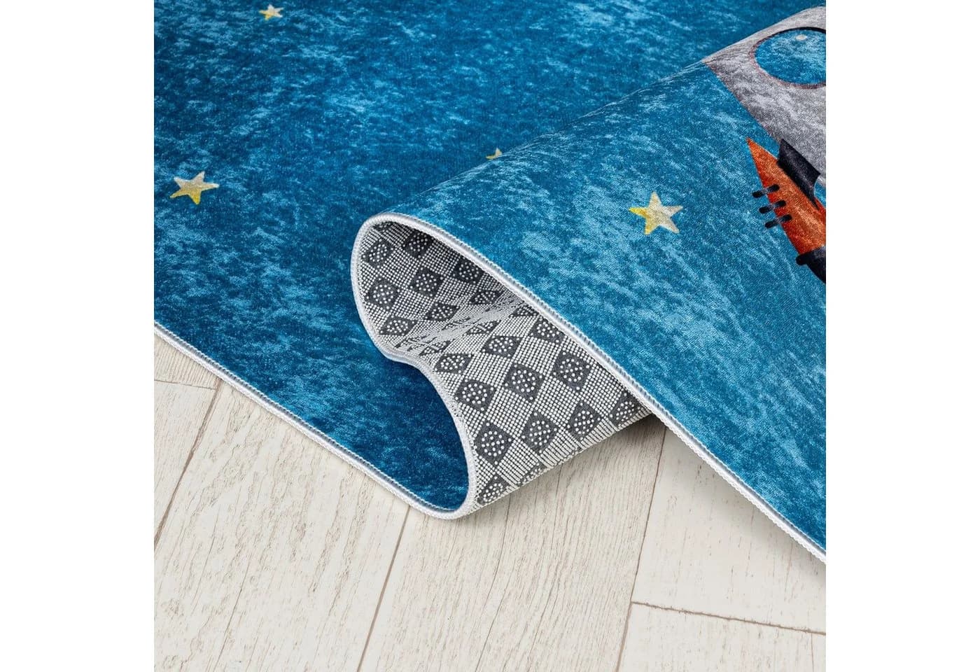 Mazovia Kinderteppich Planeten Weltraum Blau Kurflor - Bild 4