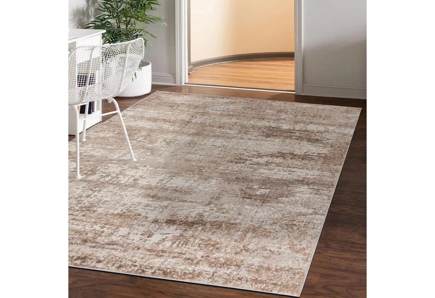 Mazovia Designteppich Modern Abstrakt Muster Beige Kurzflor