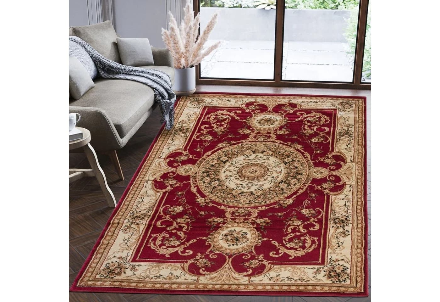 Mazovia Orientteppich Orientalisch Rot Beige Pflegeleicht