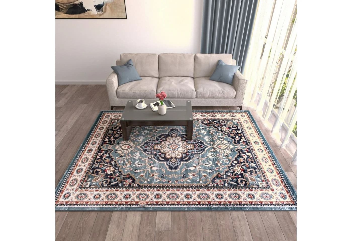 Mazovia Orientteppich Oriente Teppich Blau Schwarz 60x100 cm - Bild 4