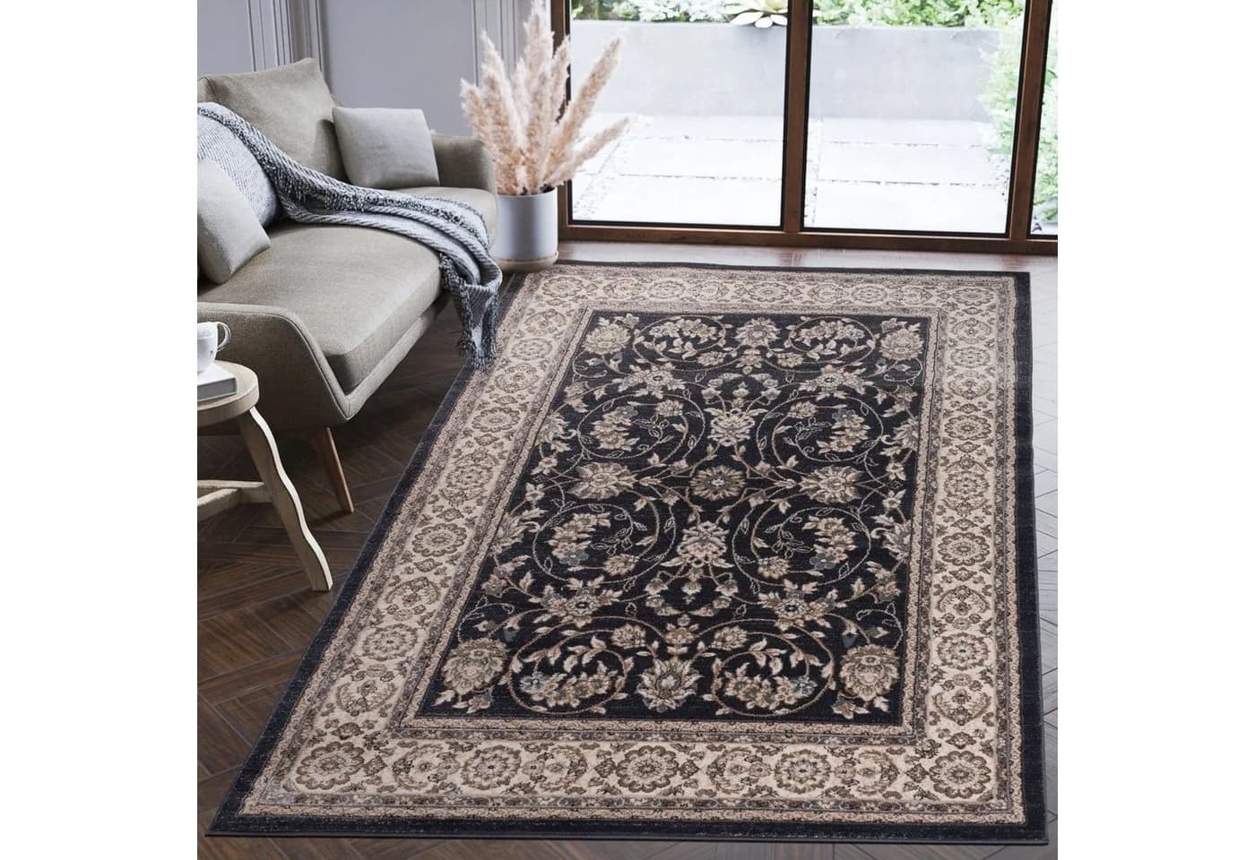 Mazovia Orientteppich Oriente Teppich Schwarz Beige 60 x 100 cm
