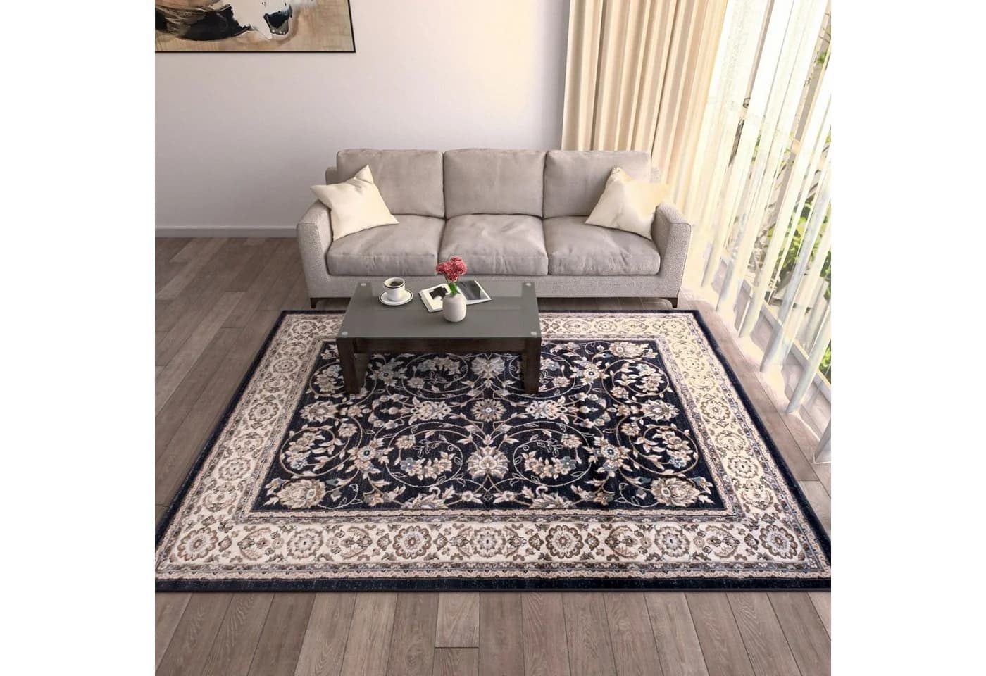 Mazovia Orientteppich Oriente Teppich Schwarz Beige 60 x 100 cm - Bild 4