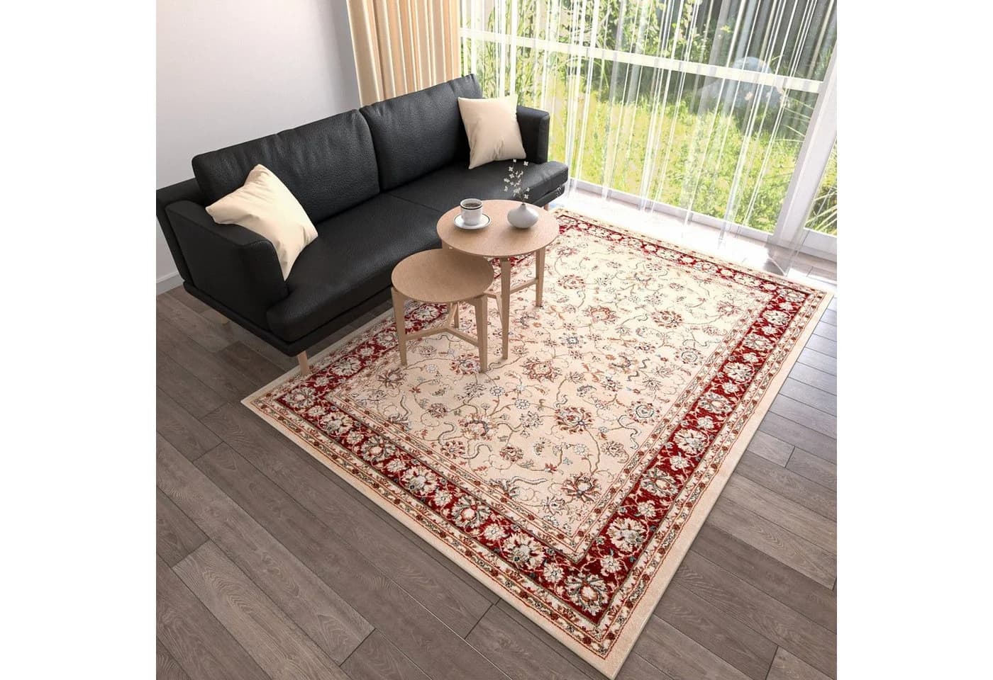 Mazovia Orientteppich Oriente Teppich - Traditioneller Teppich Rot Beige 60 x 100 cm