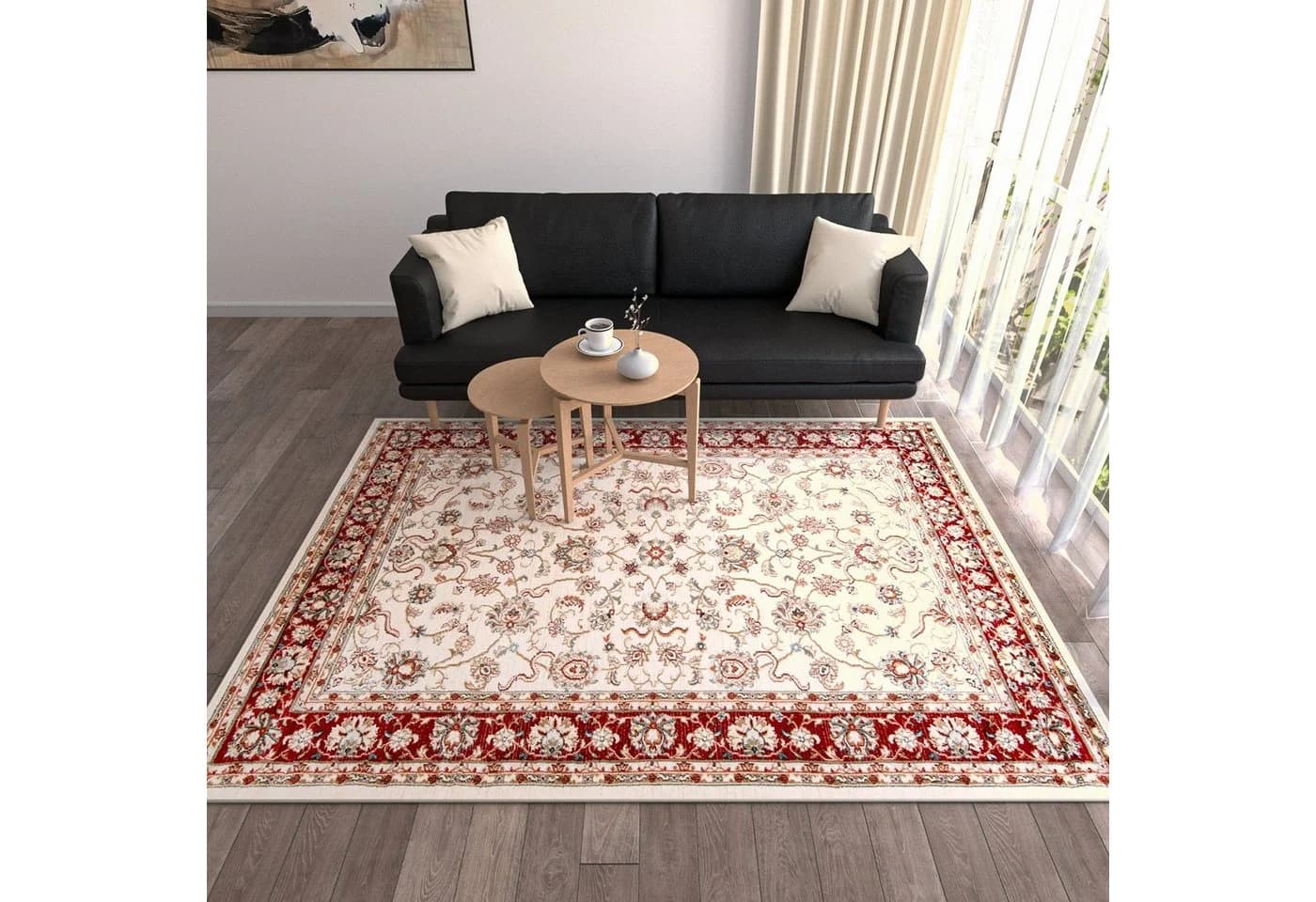 Mazovia Orientteppich Klassisch Bordüre Beige Rot - Bild 4