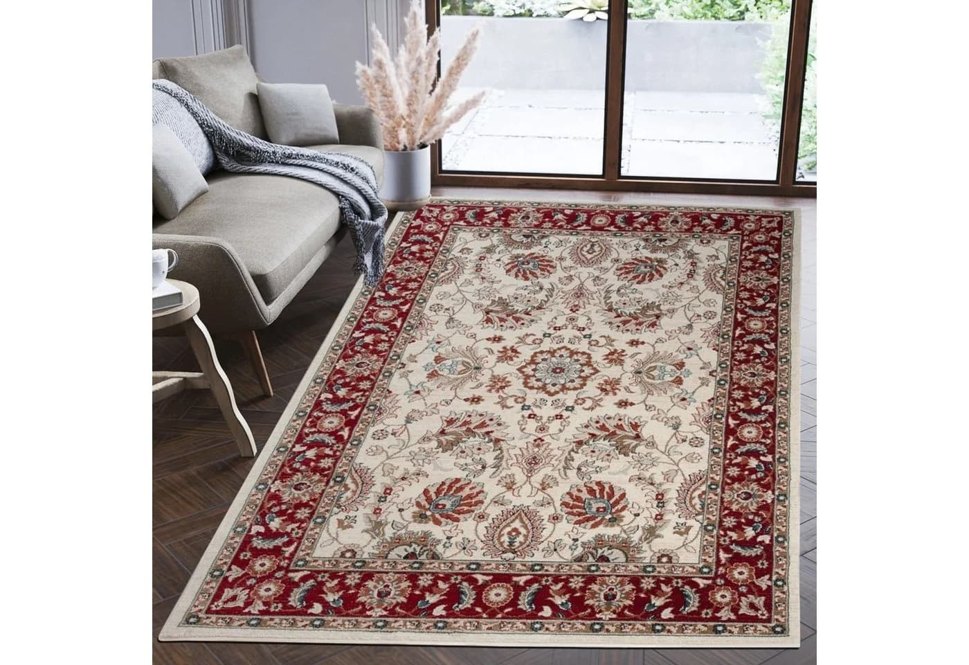 Mazovia Orientteppich Rot Creme Orientalisches Design Polypropylen