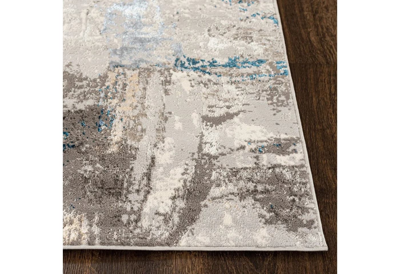 Mazovia Läufer Modern Beige Grau Blau Kurzflor - Bild 4